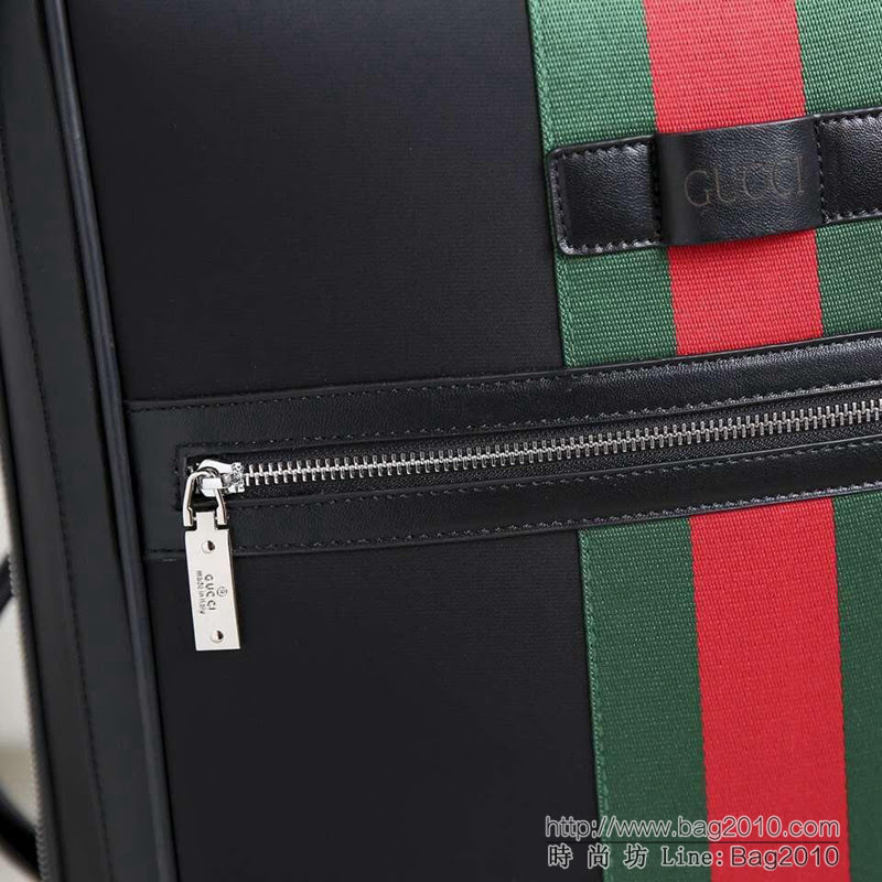 GUCCI古馳 16寸航空登機箱 義大利進口降落傘布 古馳經典編織紅綠帶 超順滑萬向輪拉杆箱  xbt1146
